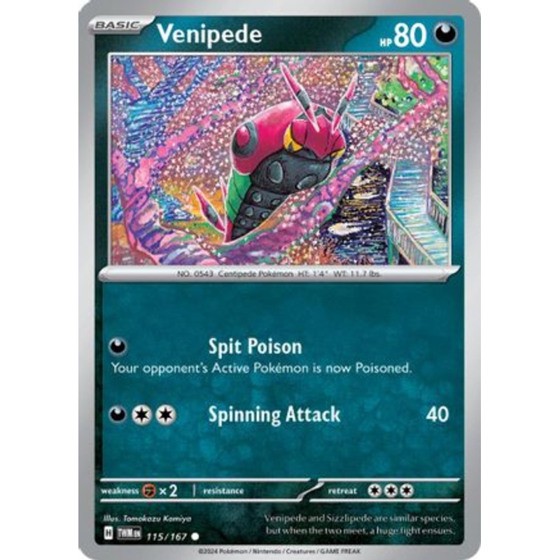 Venipede 115/167  - Reverse Holofoil SV06 Twilight Masquerade - Common