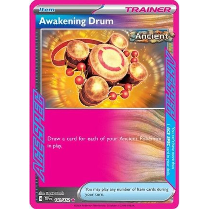 Awakening Drum 141/162  - Holofoil SV05 Temporal Forces - ACE SPEC Rare