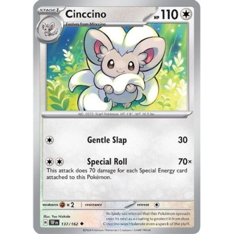 Cinccino 137/162  - Reverse Holofoil SV05 Temporal Forces - Uncommon