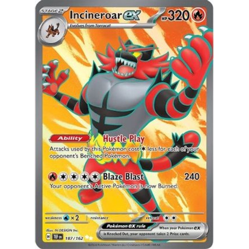 Incineroar ex 187/162  - Holofoil SV05 Temporal Forces - Ultra Rare