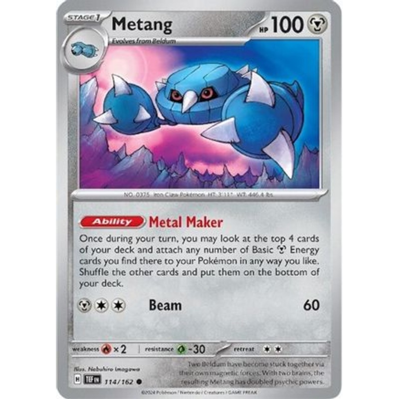 Metang 114/162  - Reverse Holofoil SV05 Temporal Forces - Common