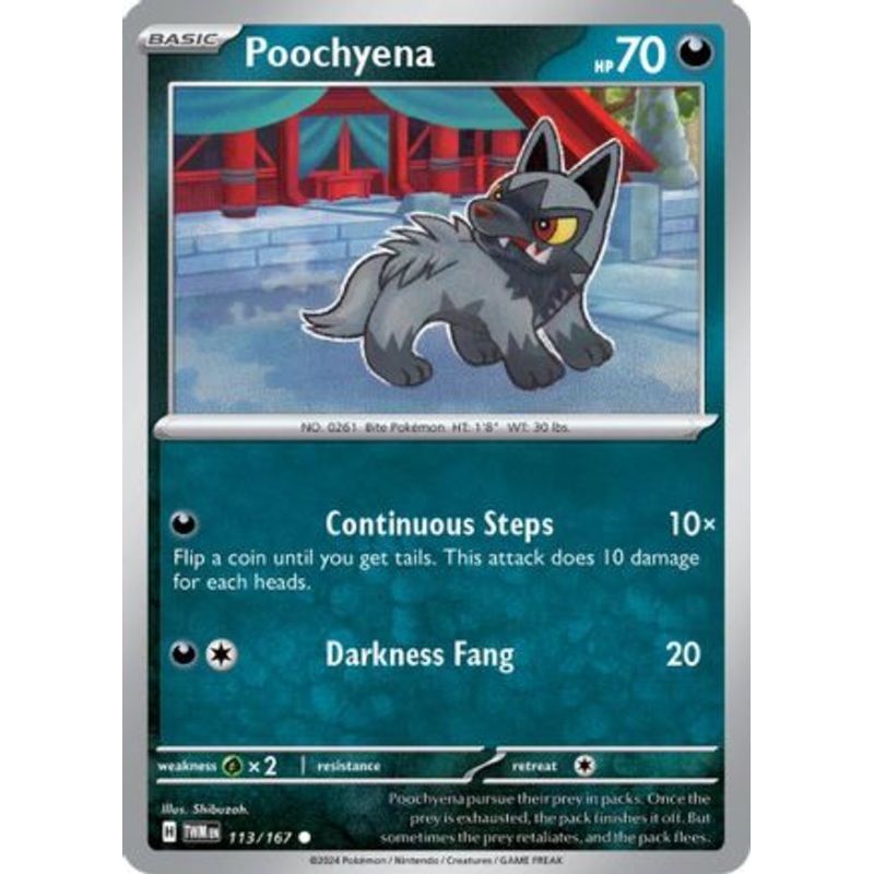 Poochyena 113/167  - Reverse Holofoil SV06 Twilight Masquerade - Common