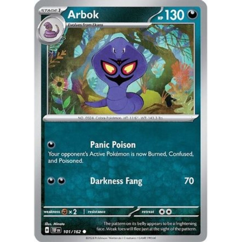 Arbok 101/162  - Reverse Holofoil SV05 Temporal Forces - Common