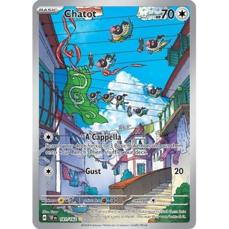 Chatot 181/162  - Holofoil SV05 Temporal Forces - Illustration Rare