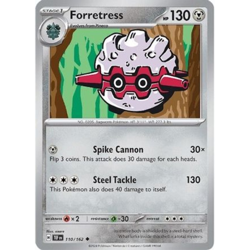 Forretress 110/162  - Reverse Holofoil SV05 Temporal Forces - Uncommon