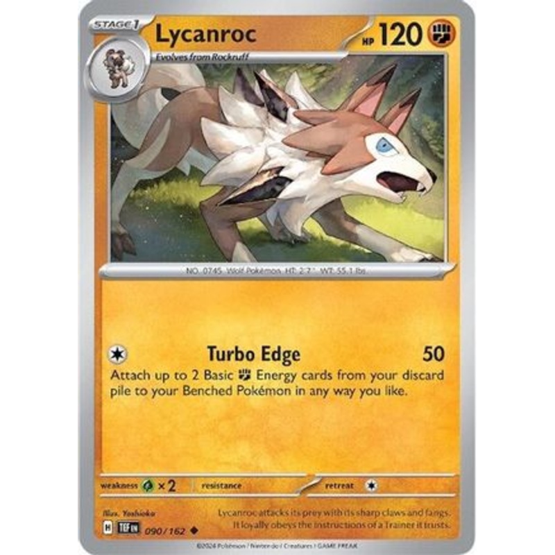 Lycanroc 090/162  - Reverse Holofoil SV05 Temporal Forces - Uncommon