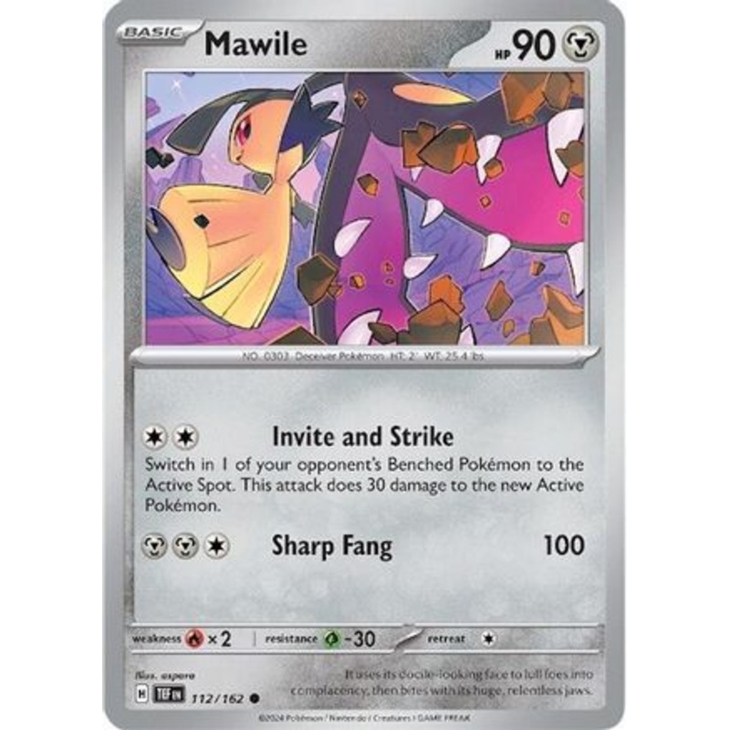 Mawile 112/162  - Reverse Holofoil SV05 Temporal Forces - Common