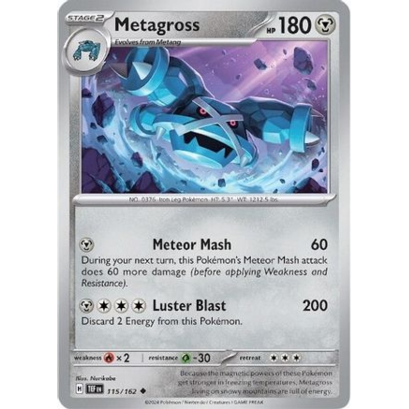 Metagross 115/162  - Reverse Holofoil SV05 Temporal Forces - Uncommon
