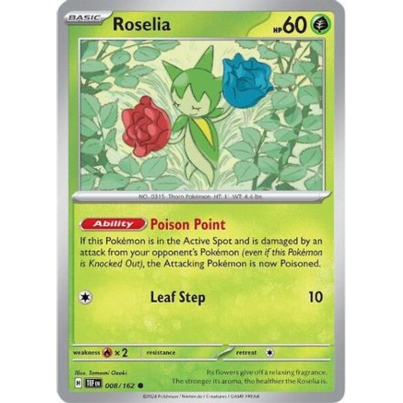 Roselia 008/162  - Reverse Holofoil SV05 Temporal Forces - Common