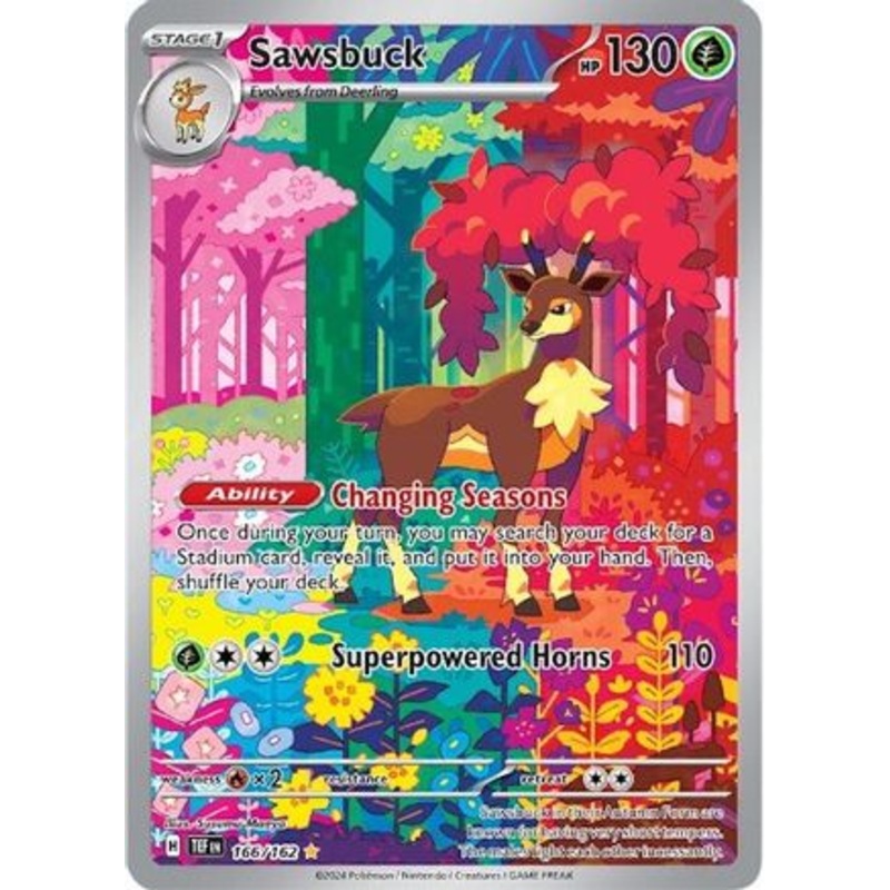 Sawsbuck 166/162  - Holofoil SV05 Temporal Forces - Illustration Rare
