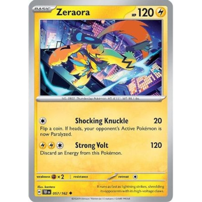 Zeraora 057/162  - Reverse Holofoil SV05 Temporal Forces - Uncommon
