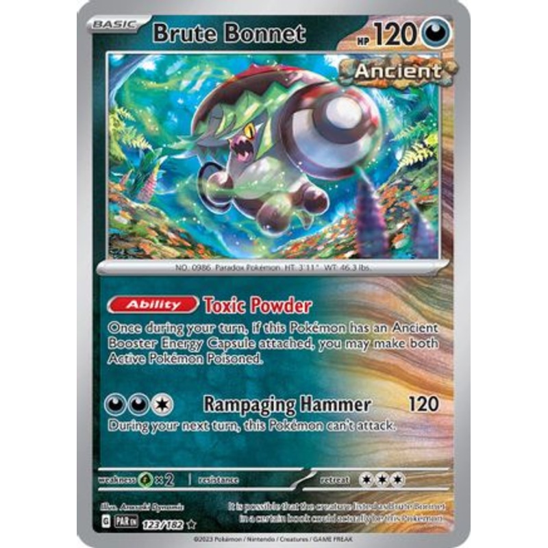 Brute Bonnet 123/182  - Reverse Holofoil SV04 Paradox Rift - Rare
