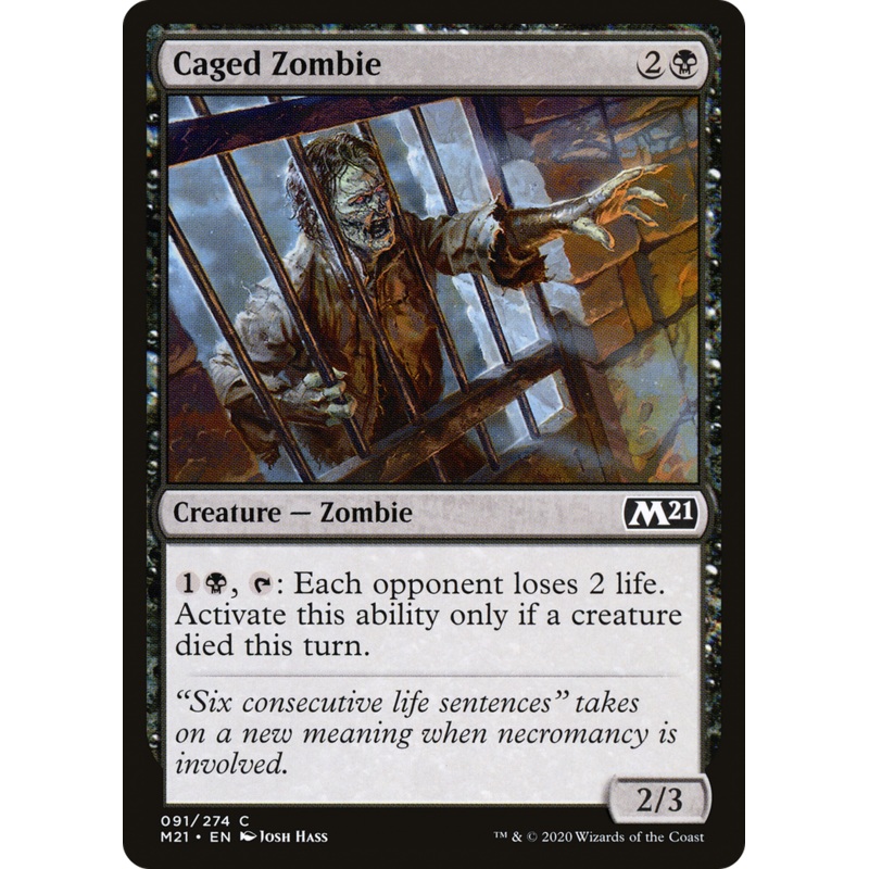 Caged Zombie (M21-091) - Core Set 2021 Foil