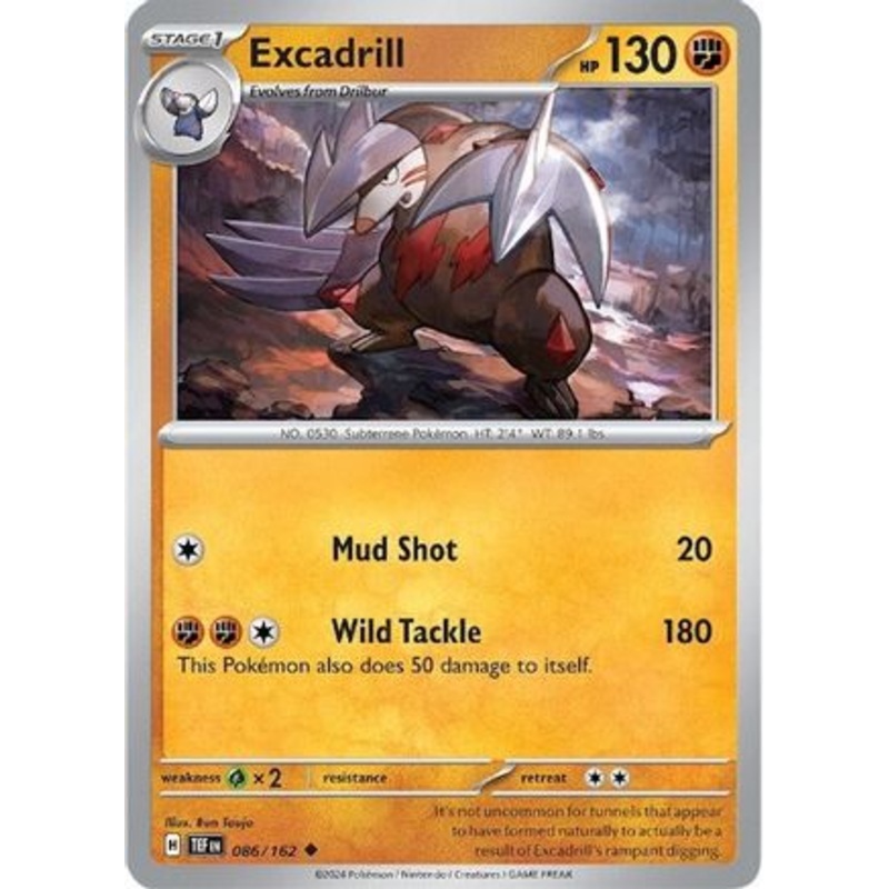 Excadrill 086/162  - Reverse Holofoil SV05 Temporal Forces - Uncommon
