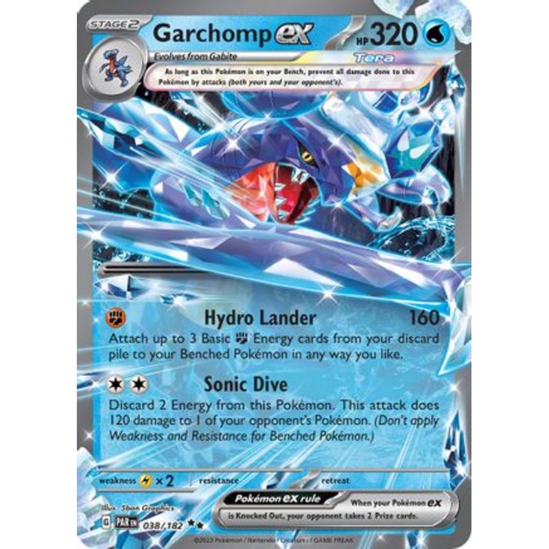 Garchomp ex 038/182  - Holofoil SV04 Paradox Rift - Double Rare