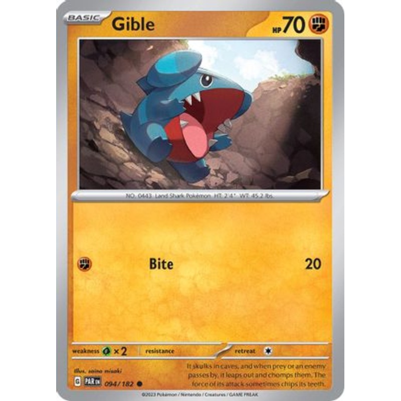 Gible 094/182  - Reverse Holofoil SV04 Paradox Rift - Common