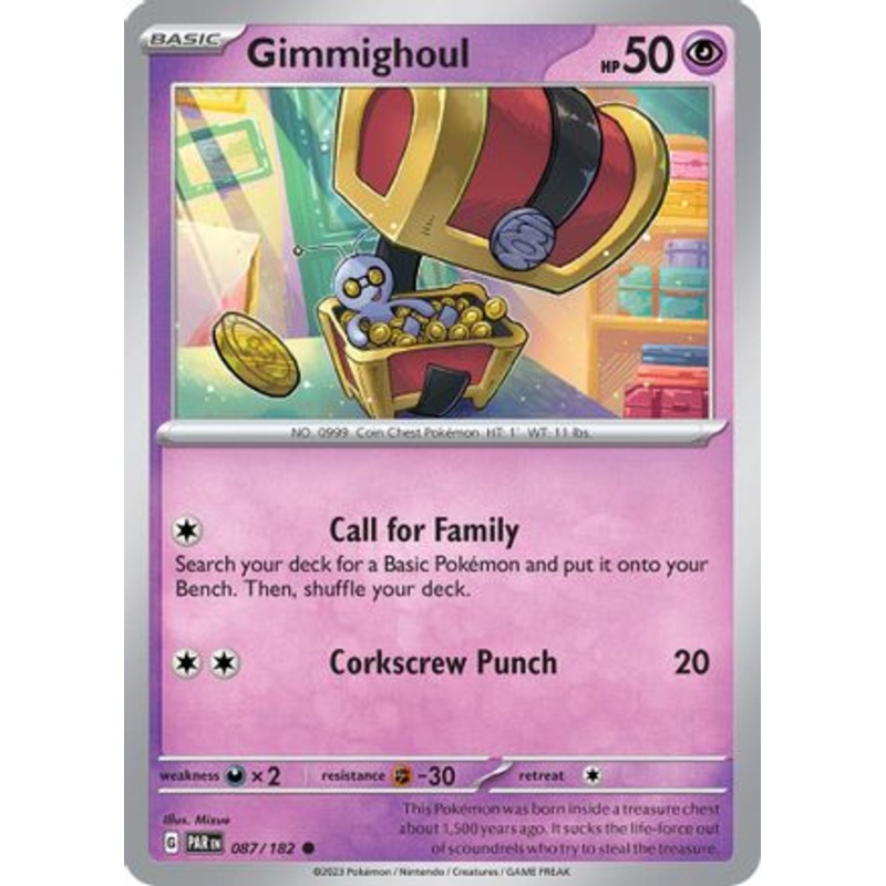 Gimmighoul 087/182  - Reverse Holofoil SV04 Paradox Rift - Common