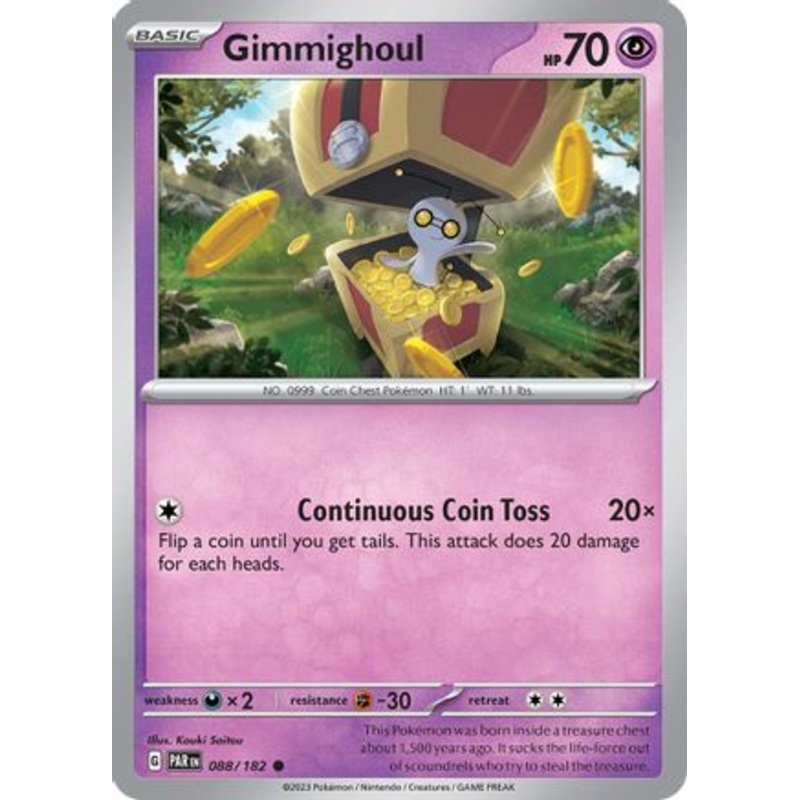 Gimmighoul 088/182  - Reverse Holofoil SV04 Paradox Rift - Common