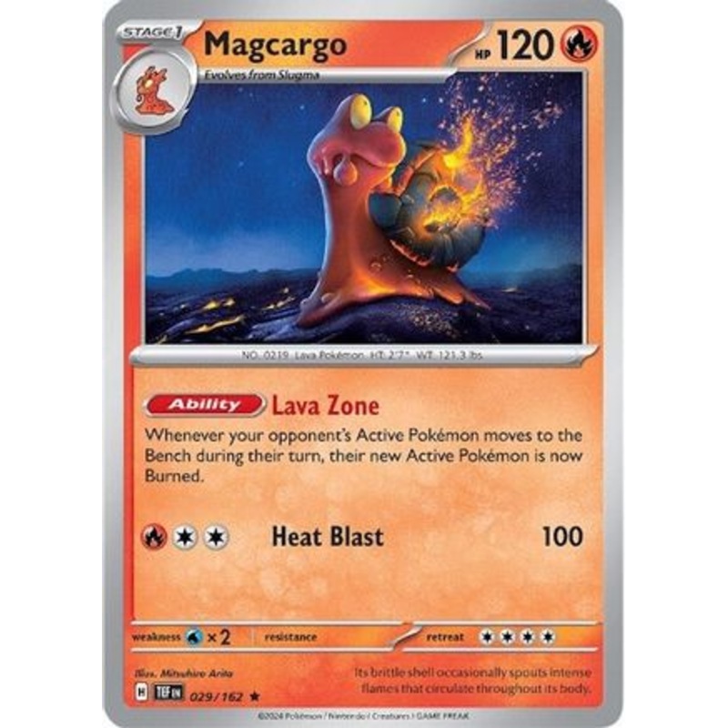 Magcargo 029/162  - Reverse Holofoil SV05 Temporal Forces - Rare
