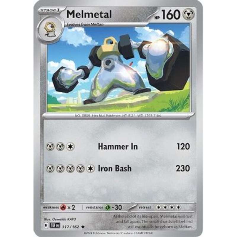 Melmetal 117/162  - Reverse Holofoil SV05 Temporal Forces - Rare
