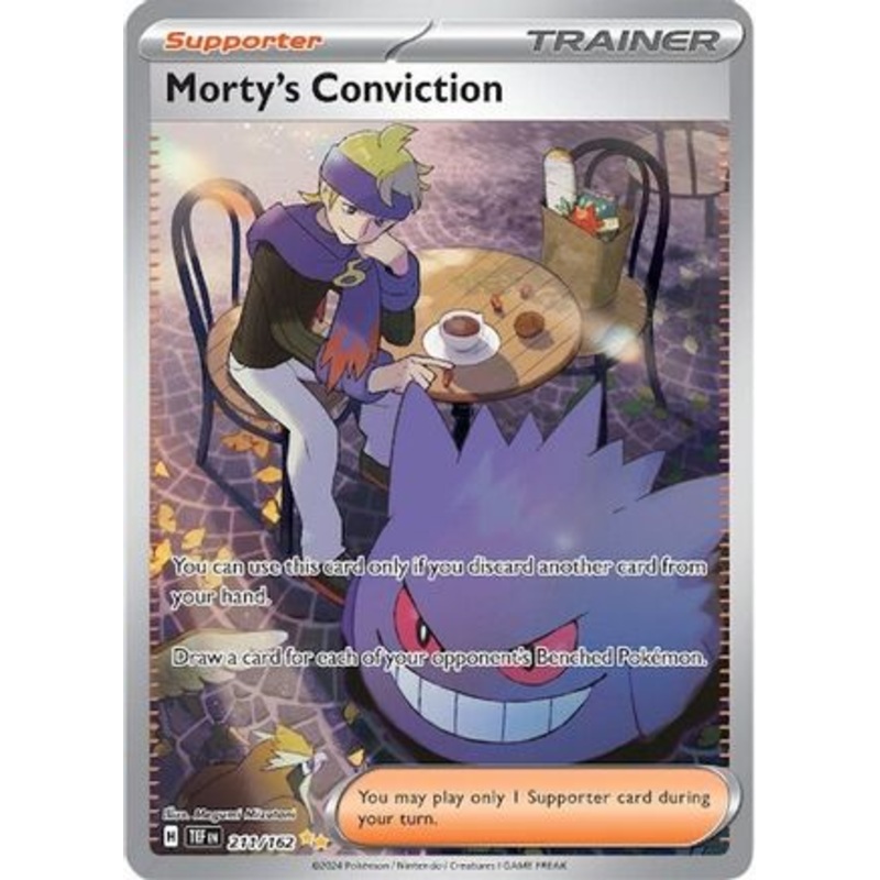 Morty's Conviction 211/162  - Holofoil SV05 Temporal Forces - Special Illustration Rare