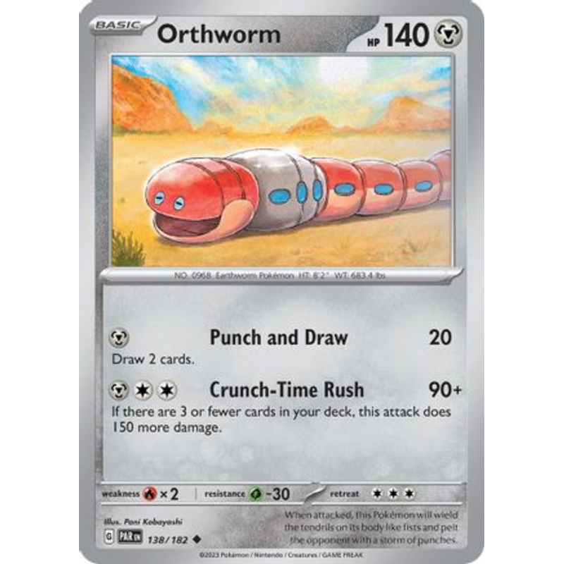 Orthworm 138/182  - Reverse Holofoil SV04 Paradox Rift - Uncommon