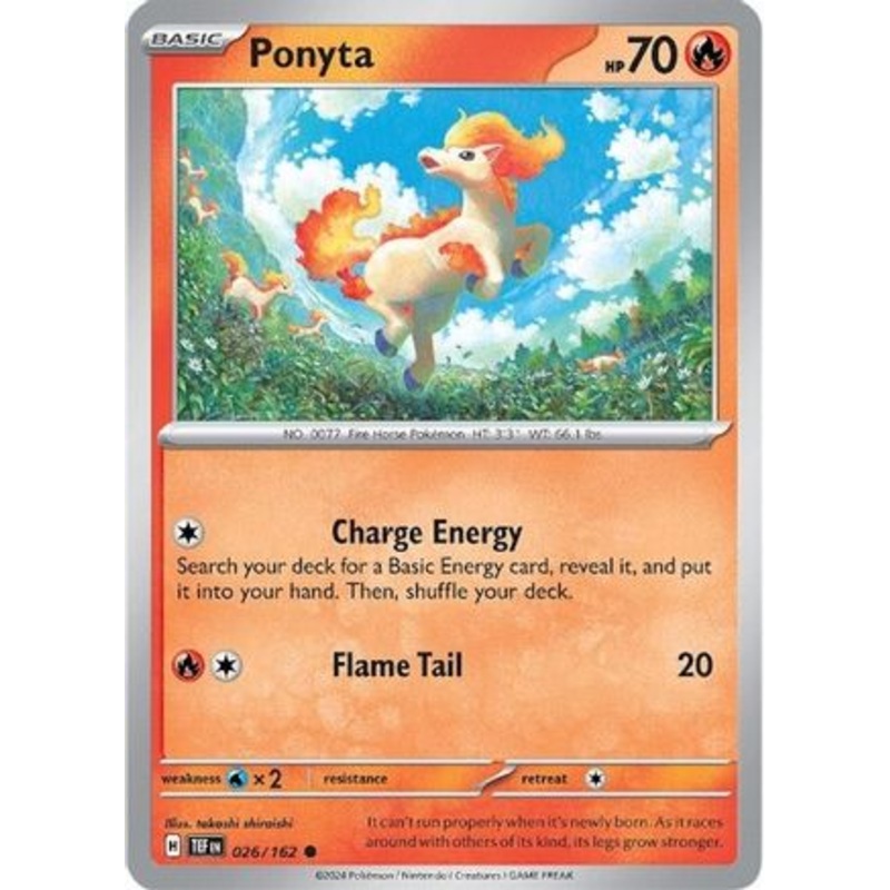 Ponyta 026/162  - Reverse Holofoil SV05 Temporal Forces - Common