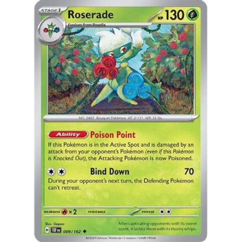 Roserade 009/162  - Reverse Holofoil SV05 Temporal Forces - Uncommon