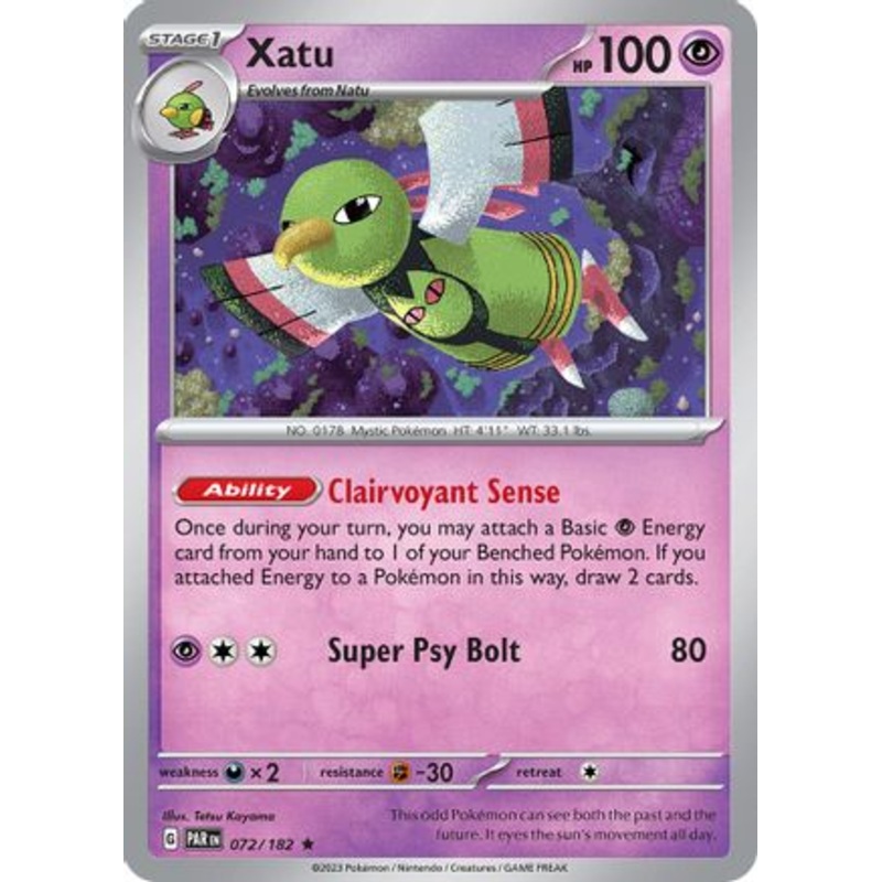 Xatu 072/182  - Reverse Holofoil SV04 Paradox Rift - Rare