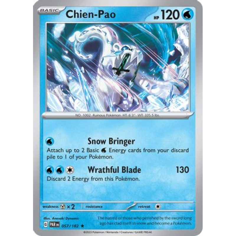 Chien-Pao 057/182  - Reverse Holofoil SV04 Paradox Rift - Rare