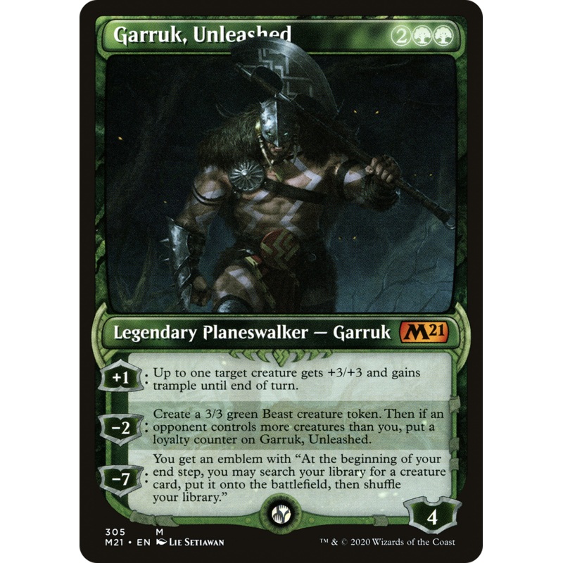 Garruk, Unleashed (M21-305) - Core Set 2021: (Showcase) Foil