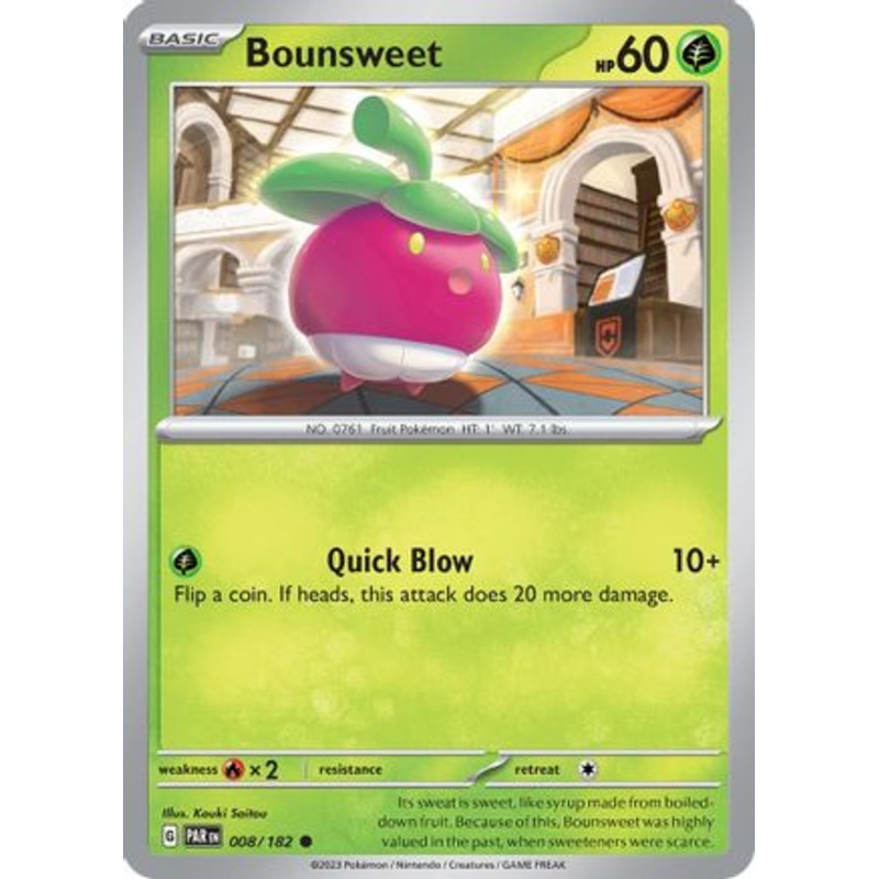 Bounsweet 008/182  - Reverse Holofoil SV04 Paradox Rift - Common