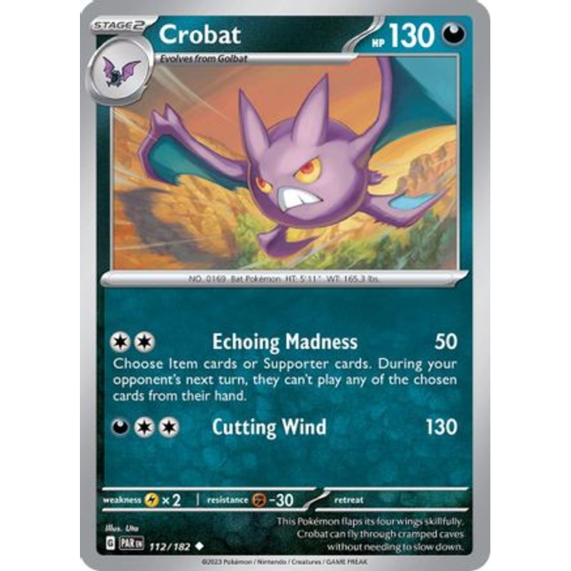 Crobat 112/182  - Reverse Holofoil SV04 Paradox Rift - Uncommon