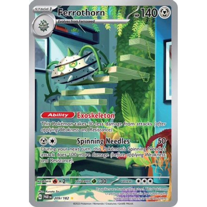 Ferrothorn 209/182  - Holofoil SV04 Paradox Rift - Illustration Rare