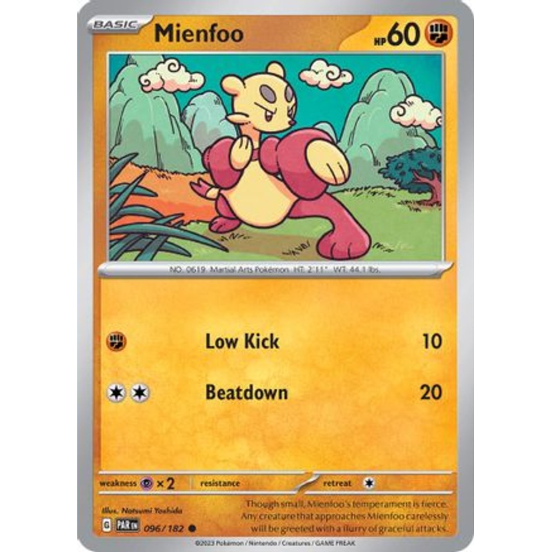 Mienfoo 096/182  - Reverse Holofoil SV04 Paradox Rift - Common