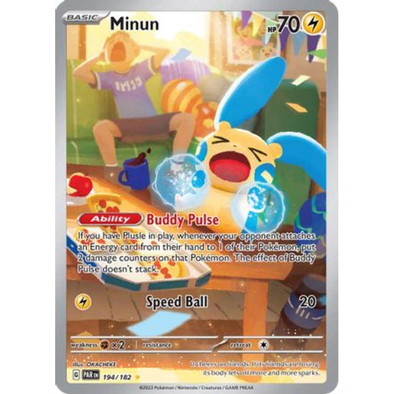Minun 194/182  - Holofoil SV04 Paradox Rift - Illustration Rare
