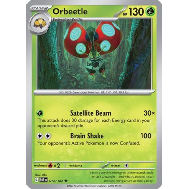 Orbeetle 012/182  - Reverse Holofoil SV04 Paradox Rift - Uncommon