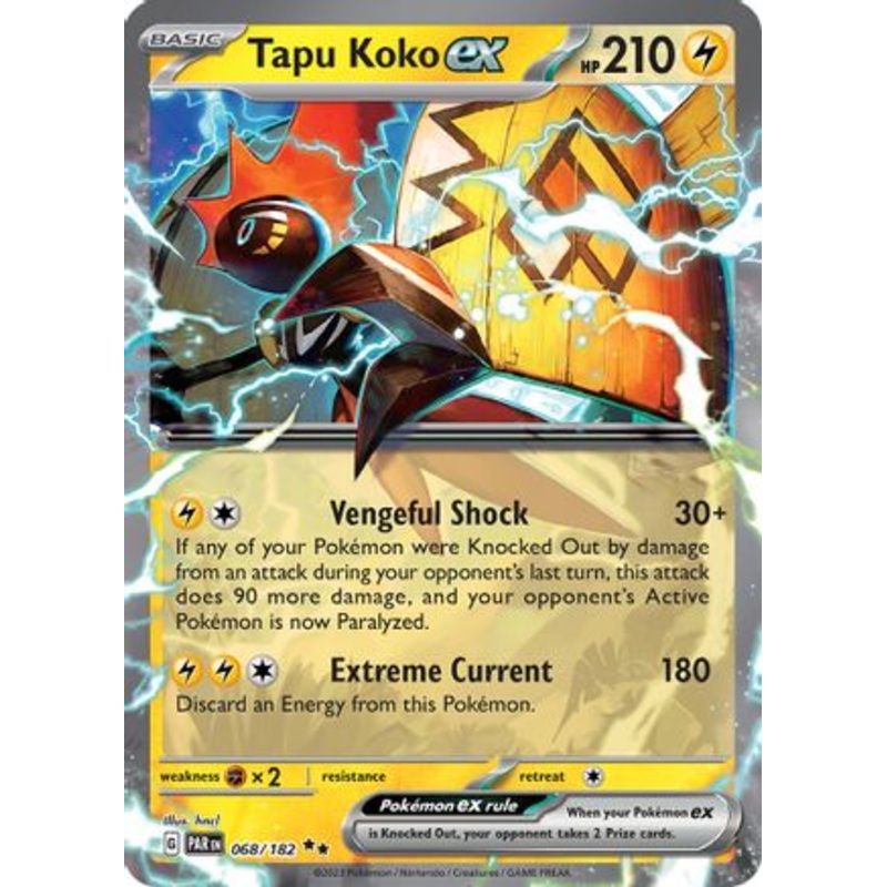 Tapu Koko ex 068/182  - Holofoil SV04 Paradox Rift - Double Rare