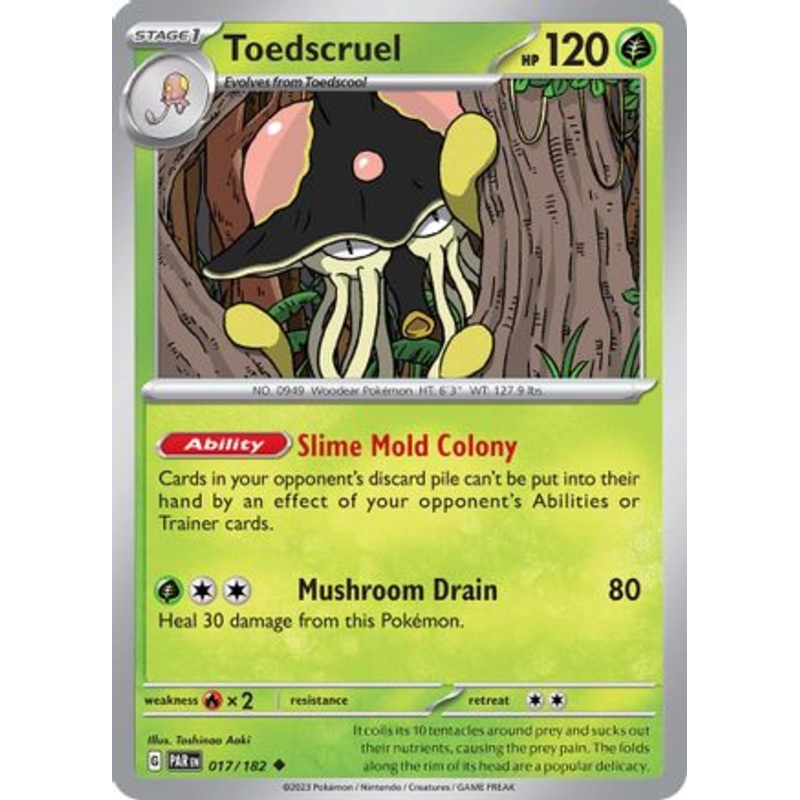 Toedscruel 017/182  - Reverse Holofoil SV04 Paradox Rift - Uncommon