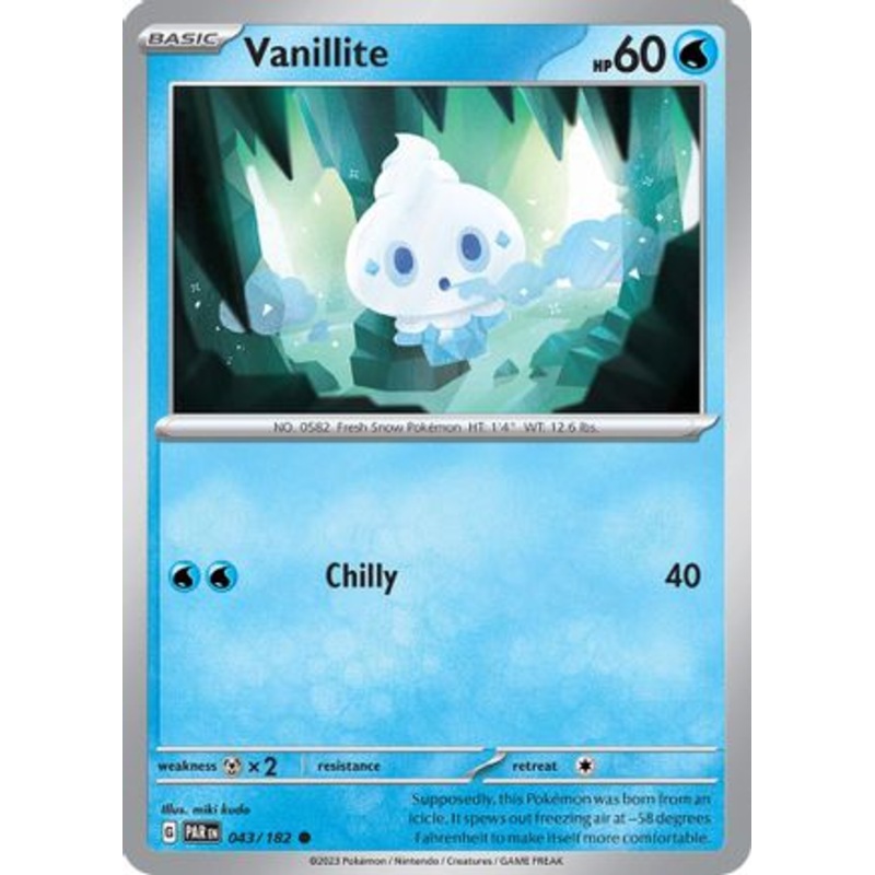 Vanillite 043/182  - Reverse Holofoil SV04 Paradox Rift - Common