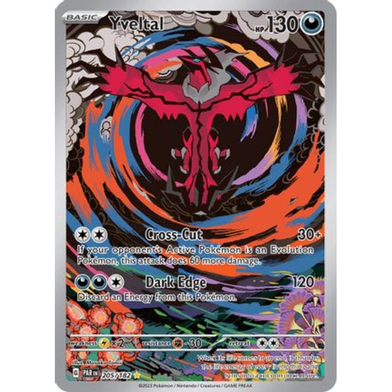 Yveltal 205/182  - Holofoil SV04 Paradox Rift - Illustration Rare
