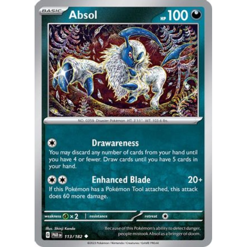 Absol 113/182  - Reverse Holofoil SV04 Paradox Rift - Uncommon