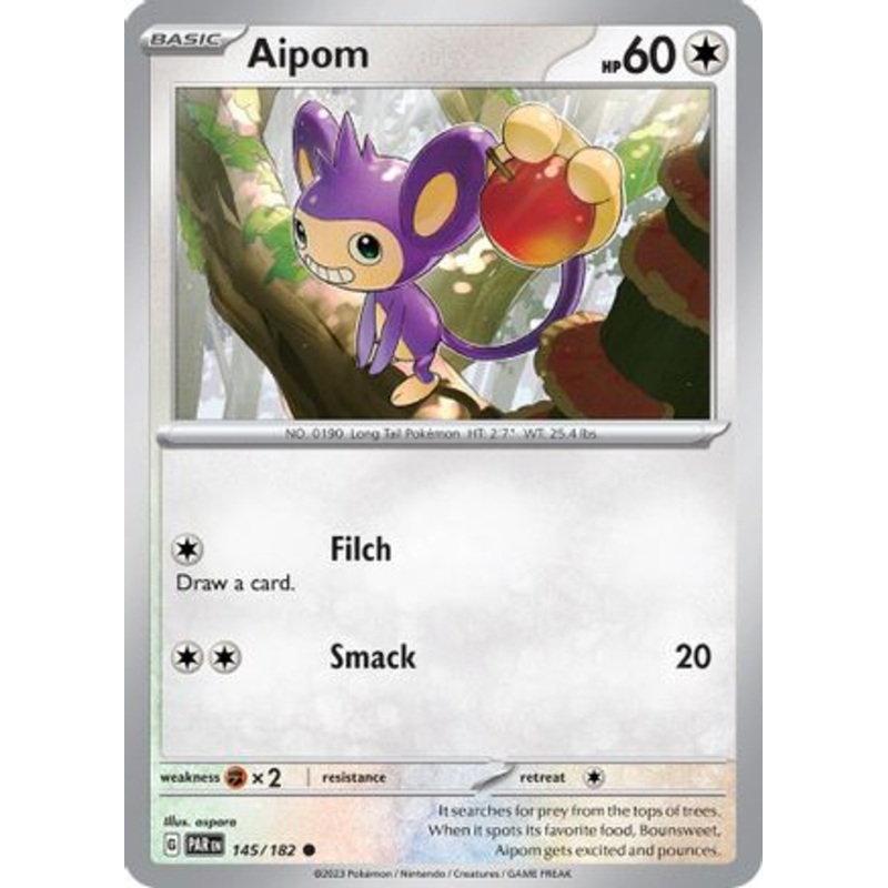 Aipom 145/182  - Reverse Holofoil SV04 Paradox Rift - Common