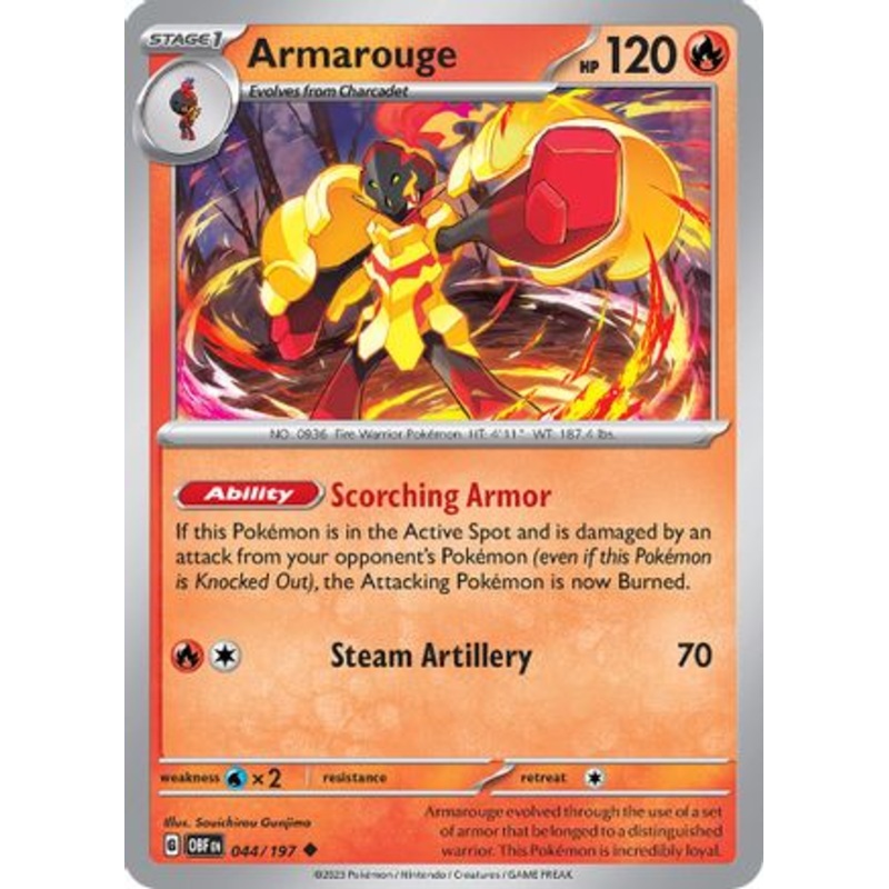 Armarouge 044/197  - Reverse Holofoil SV03 Obsidian Flames - Uncommon
