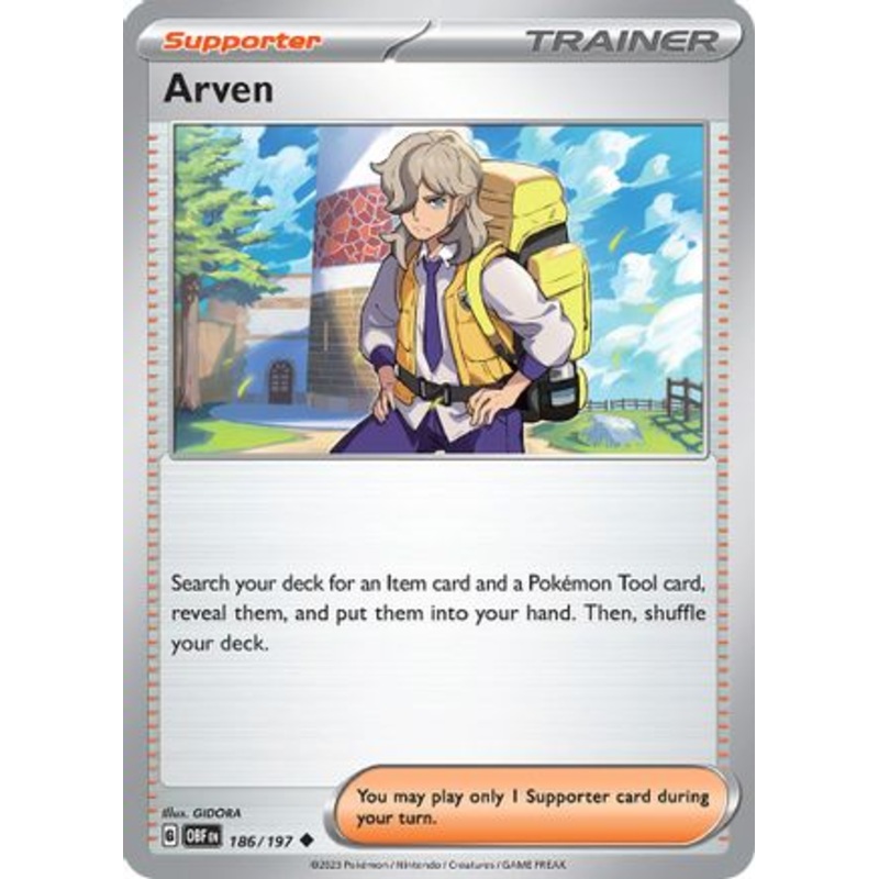 Arven 186/197  - Reverse Holofoil SV03 Obsidian Flames - Uncommon