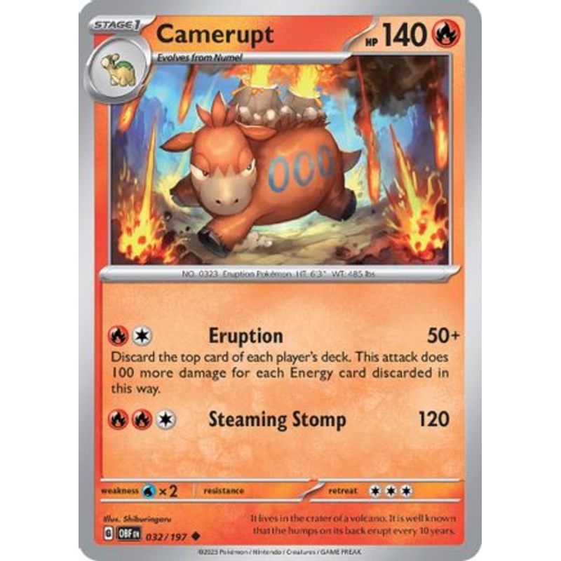 Camerupt 032/197  SV03 Obsidian Flames - Uncommon