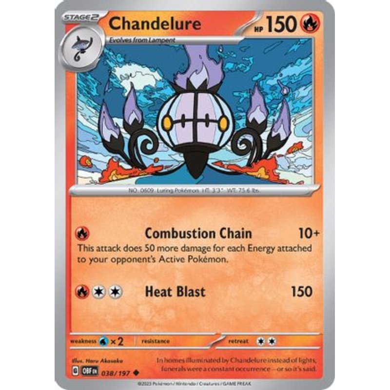 Chandelure 038/197  SV03 Obsidian Flames - Uncommon