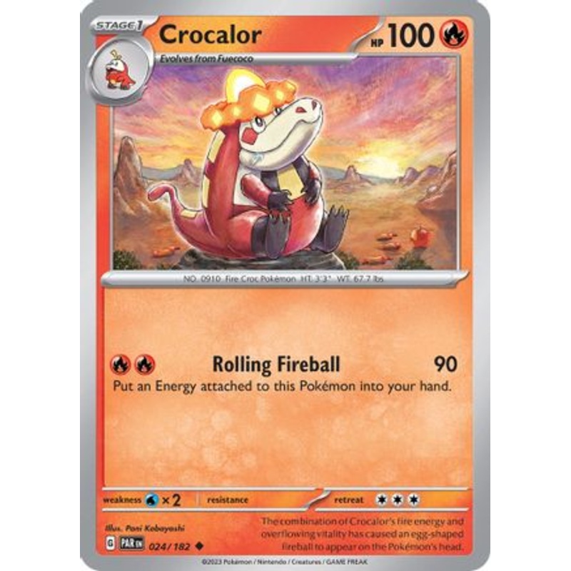 Crocalor 024/182  - Reverse Holofoil SV04 Paradox Rift - Uncommon