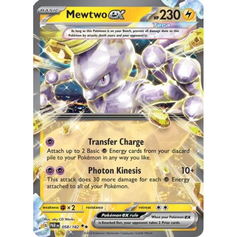 Mewtwo ex 058/182  - Holofoil SV04 Paradox Rift - Double Rare