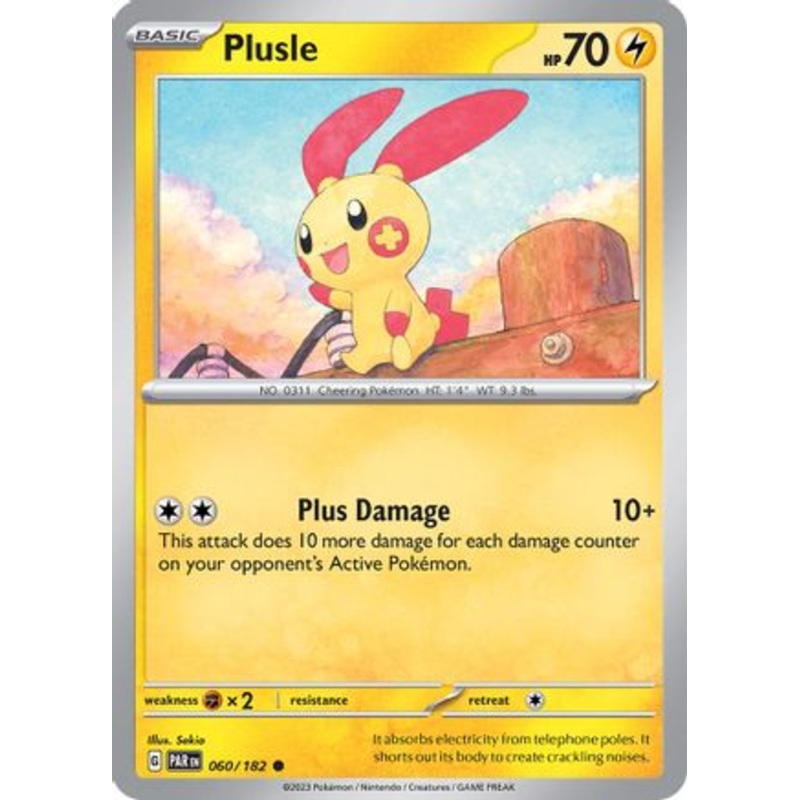 Plusle 060/182  - Reverse Holofoil SV04 Paradox Rift - Common